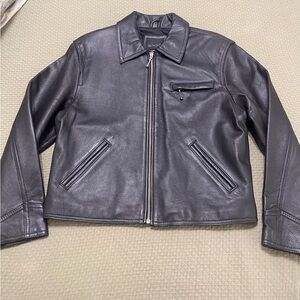 Limited 100% pebbled leather racer cafe jacket never worn